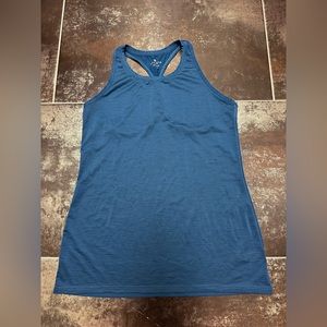 A29 Athleta Womens Tank Top Sleeveless Racerback Striped Blue Teal Size S Small